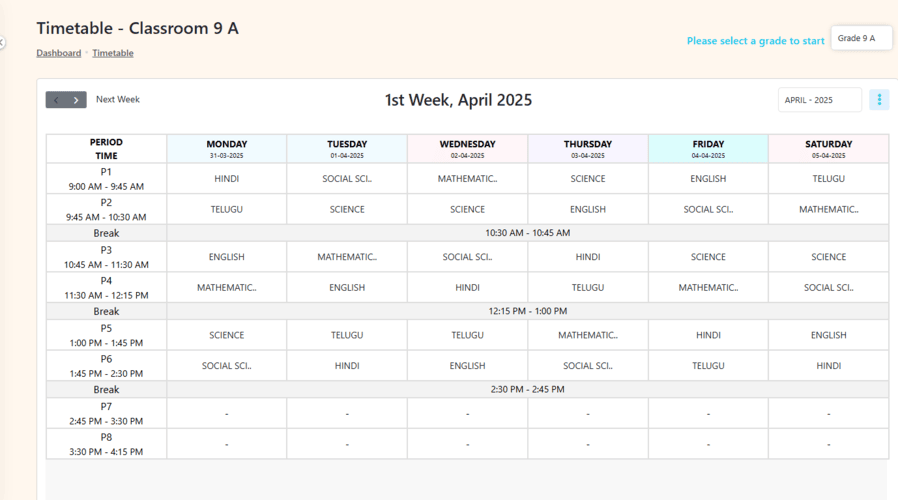 AI-Powered Flexible Timetable