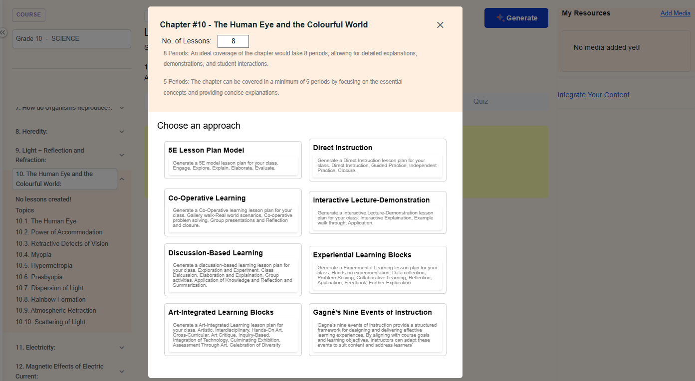 Teacher-Chosen Pedagogical Approach